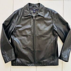 GAP Men's Black 100% Genuine Leather Jacket